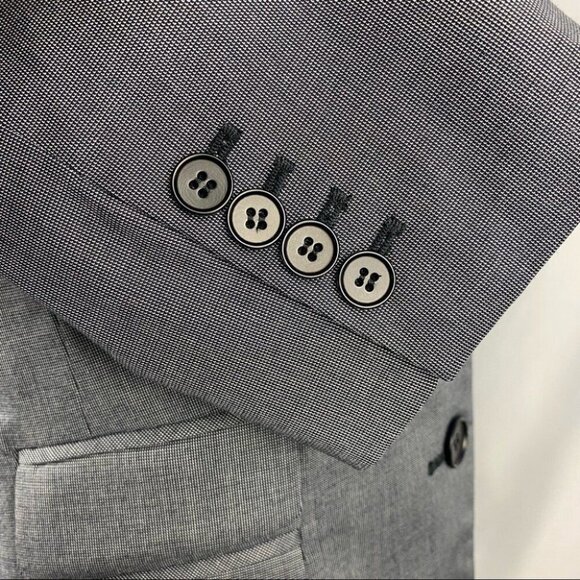 Talbots Women's NWT Blue Mini Check Three Button Luxury Career Blazer 6 Long/C36 - Picture 6 of 7